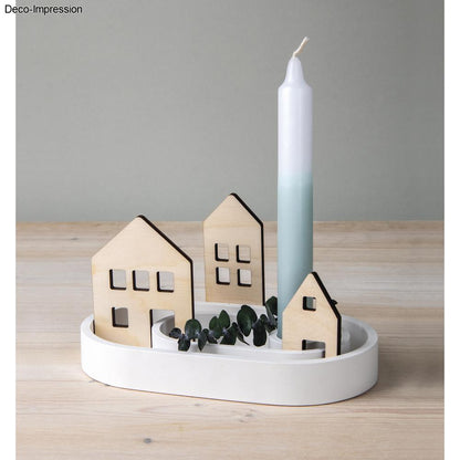 Silikon Gießform Kerzenständer Oval, inkl. 3x5 Schablonen Produktbild