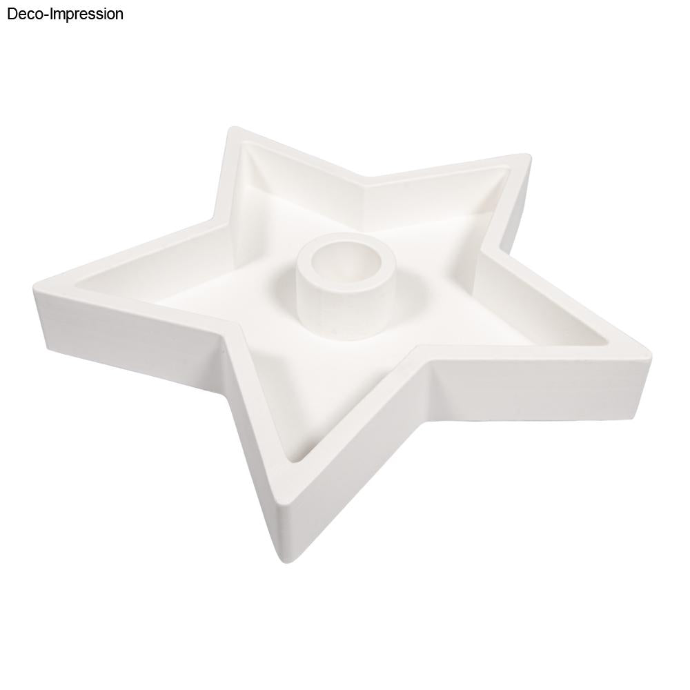 Silikon Gießform Kerzenständer Stern, inkl. 3x5 Schablonen Produktbild