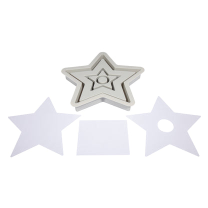 Silikon Gießform Kerzenständer Stern, inkl. 3x5 Schablonen Produktbild