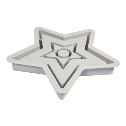 Silikon Gießform Kerzenständer Stern, inkl. 3x5 Schablonen Produktbild