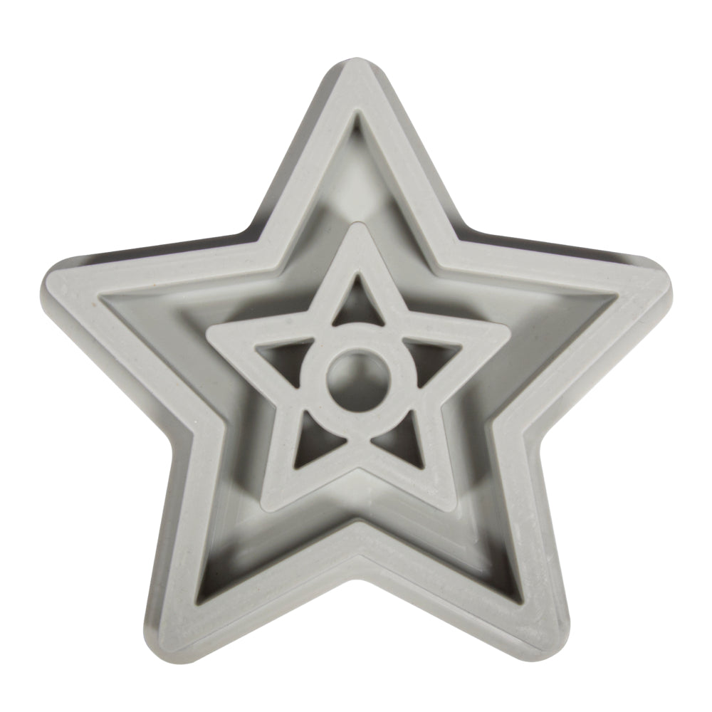 Silikon Gießform Kerzenständer Stern, inkl. 3x5 Schablonen Produktbild