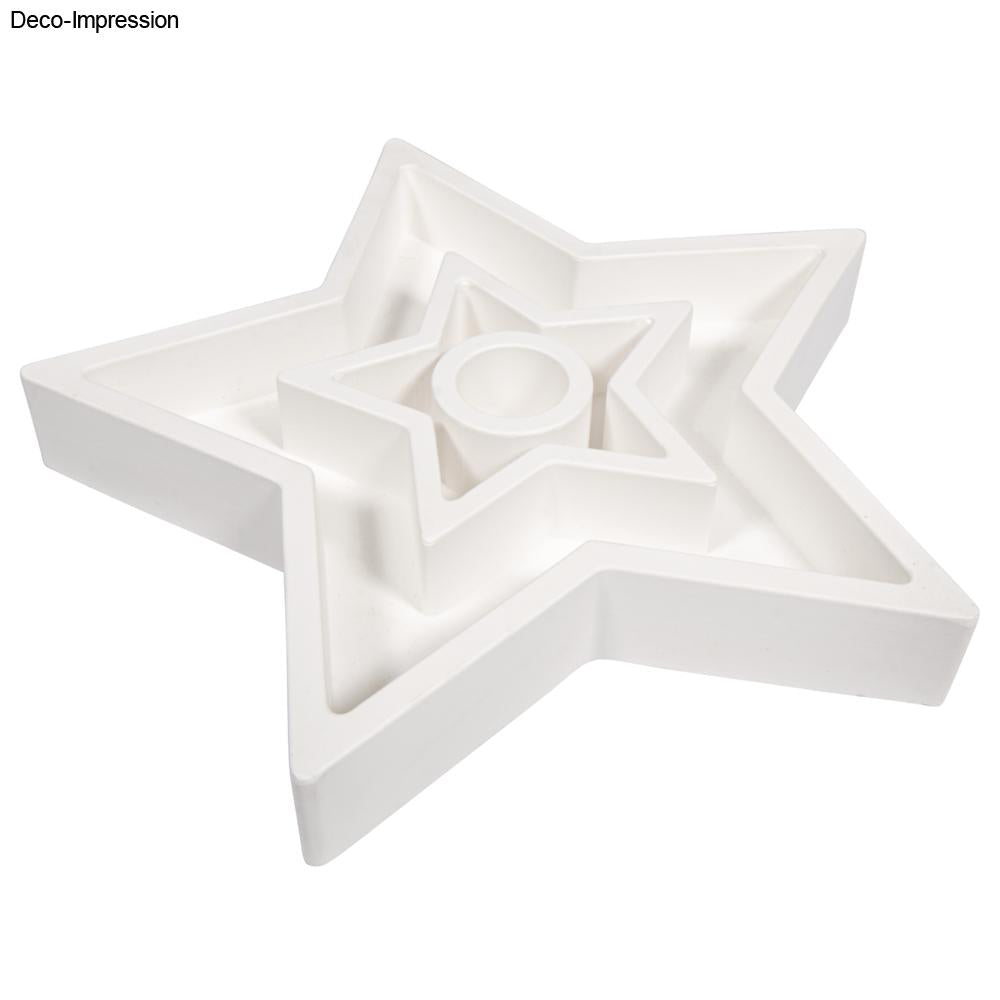 Silikon Gießform Kerzenständer Stern, inkl. 3x5 Schablonen Produktbild