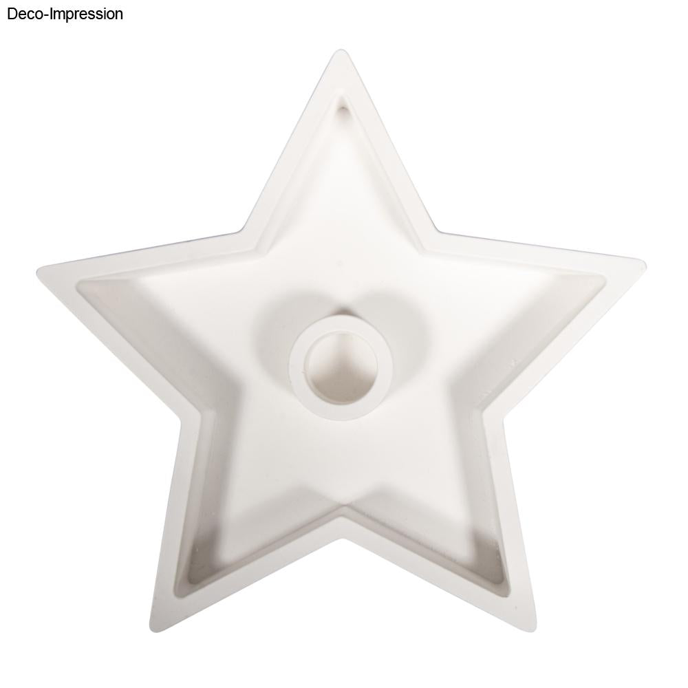 Silikon Gießform Kerzenständer Stern, inkl. 3x5 Schablonen Produktbild