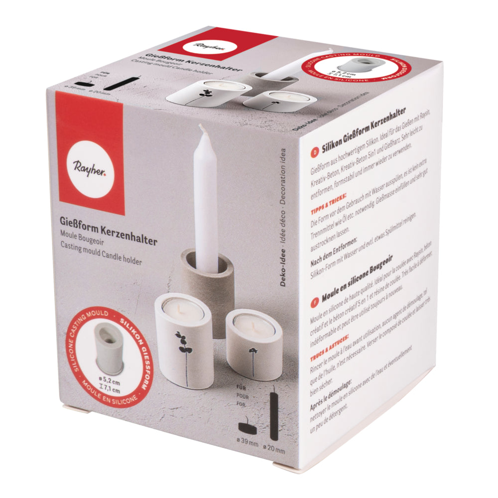 Silikon Gießform Kombi-Kerzenhalter, für Teelichter und Stabkerzen Produktbild
