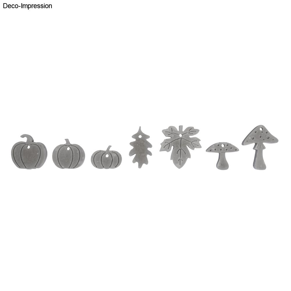 Silikon Gießform Kürbis, Pilz, Blatt, 7 Formen Produktbild