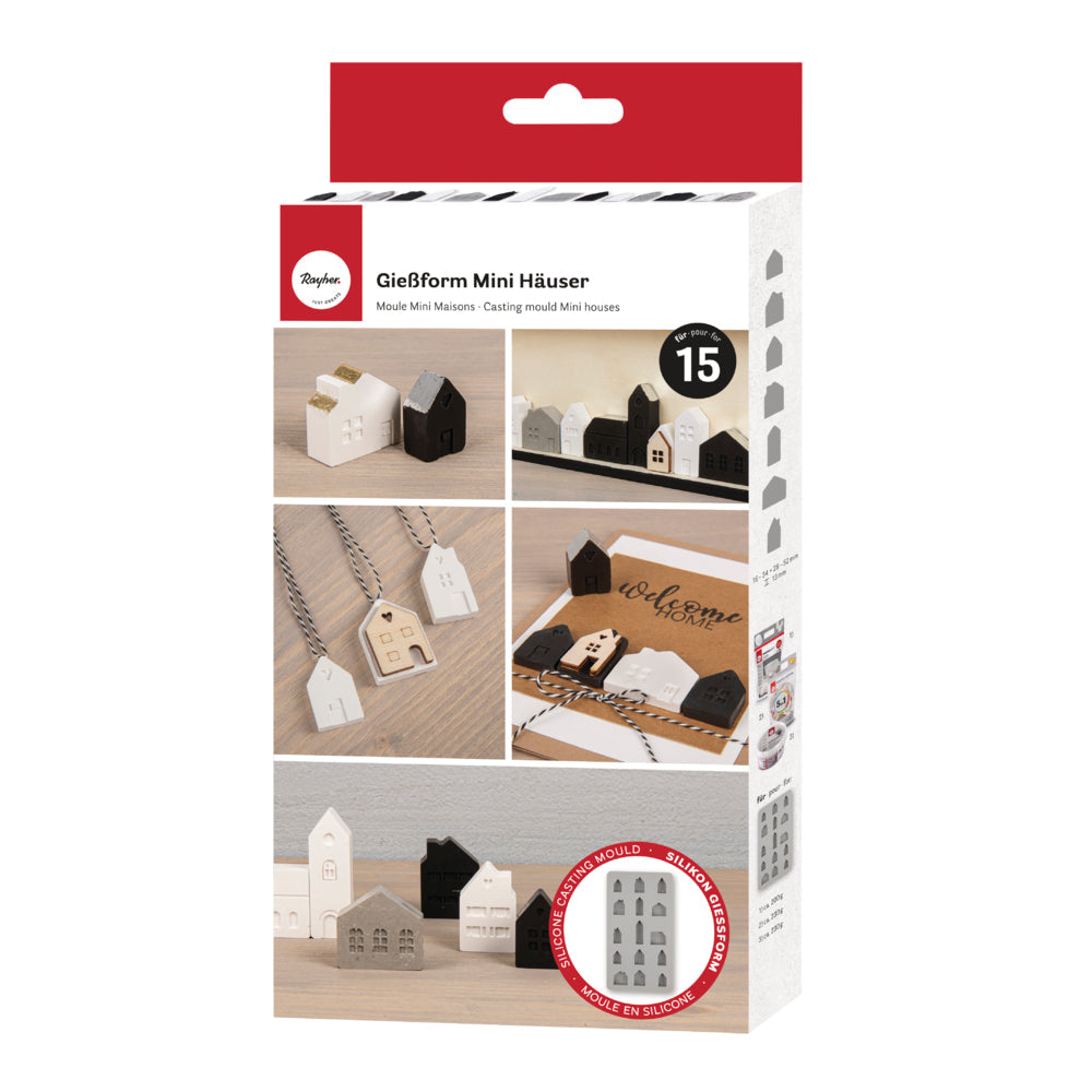 Silikon Gießform Mini Häuser, 15 Formen Produktbild