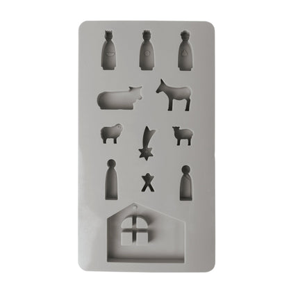 Silikon Gießform Mini Krippe, 12 Formen Produktbild