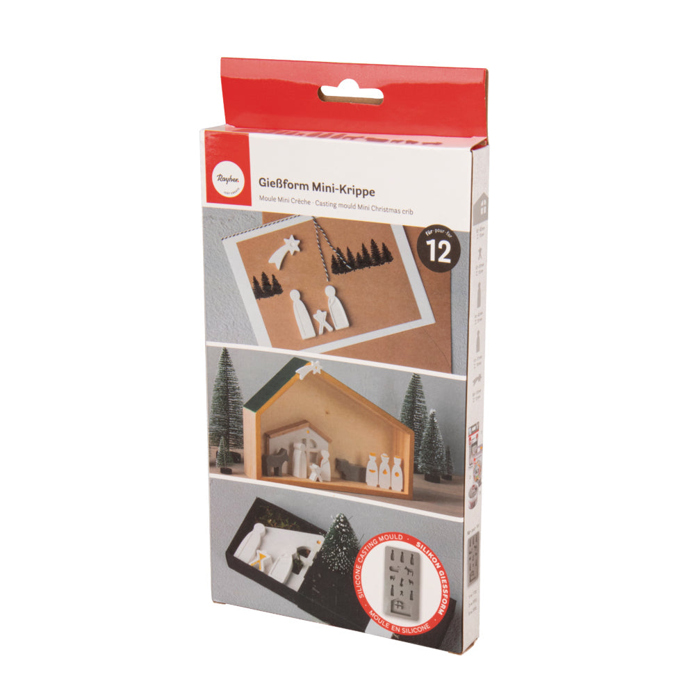 Silikon Gießform Mini Krippe, 12 Formen Produktbild