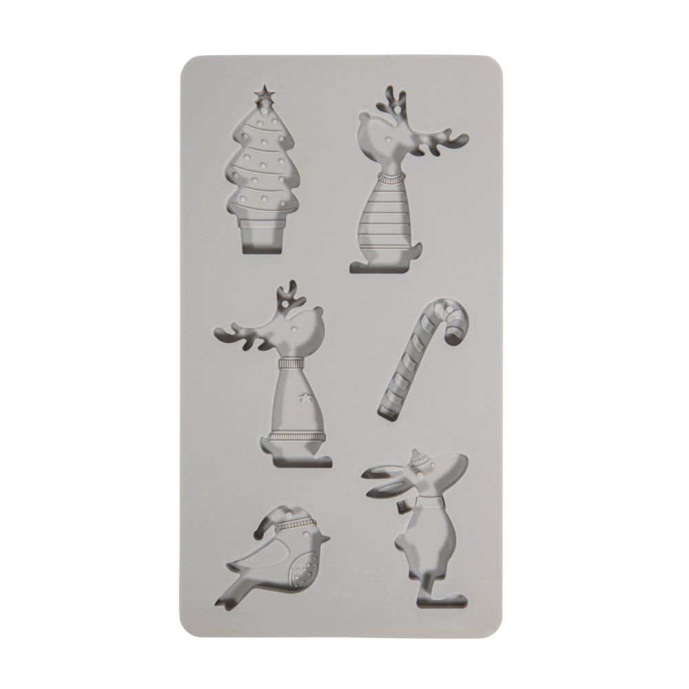 Silikon Gießform Rentierfreunde, 6 Formen Produktbild