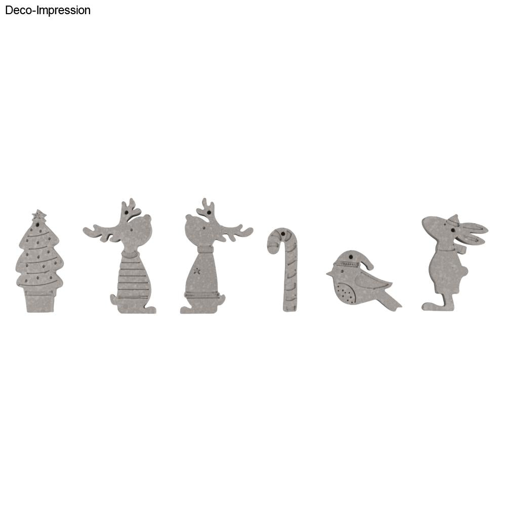 Silikon Gießform Rentierfreunde, 6 Formen Produktbild