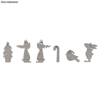 Silikon Gießform Rentierfreunde, 6 Formen Produktbild