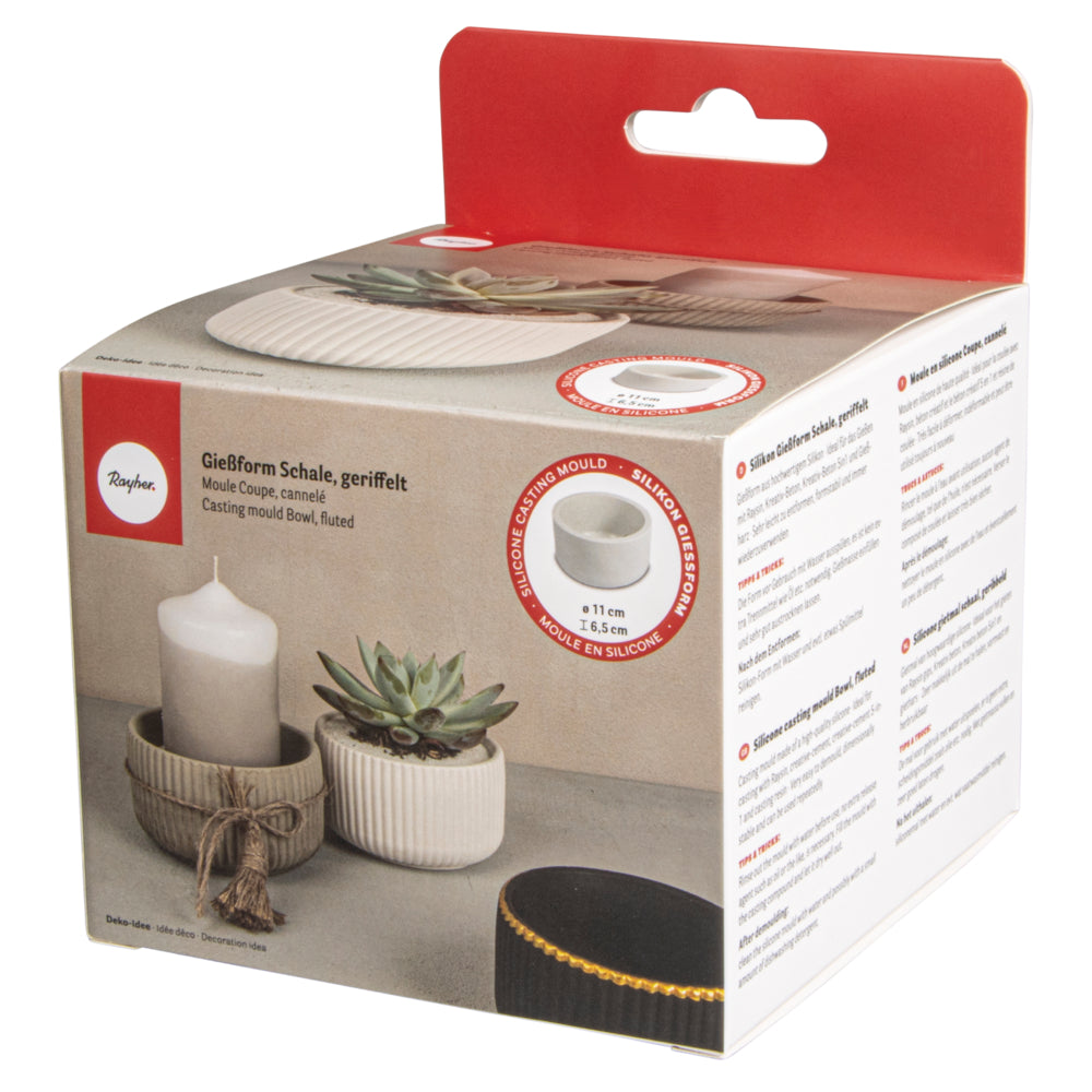 Silikon Gießform Schale geriffelt, ø 11cm, Höhe 6,5cm Produktbild