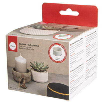 Silikon Gießform Schale geriffelt, ø 11cm, Höhe 6,5cm Produktbild