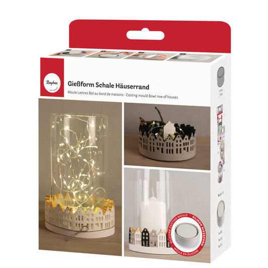 Silikon Gießform Schale Häuserrand, ø 13,2cm x H 5cm Produktbild