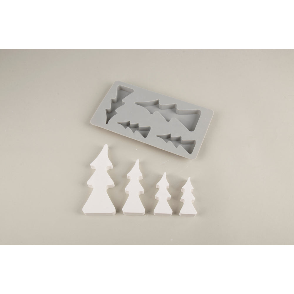 Silikon Gießform Tannenbäume, 4 Formen Produktbild