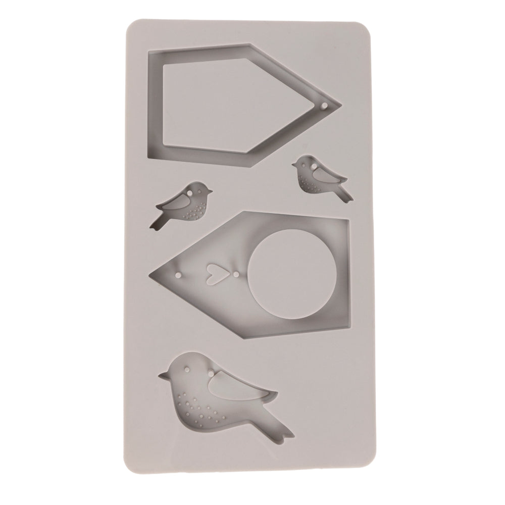 Silikon Gießform Vogelhäuser + Vögel, 5 Formen Produktbild