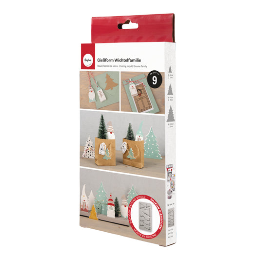 Silikon Gießform Wichtelfamilie, 9 Formen Produktbild