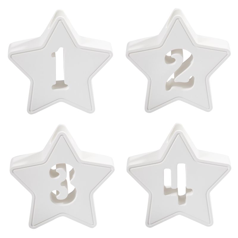 Silikon Gießform Adventszahlen Stern, 4 Formen - Produktbild