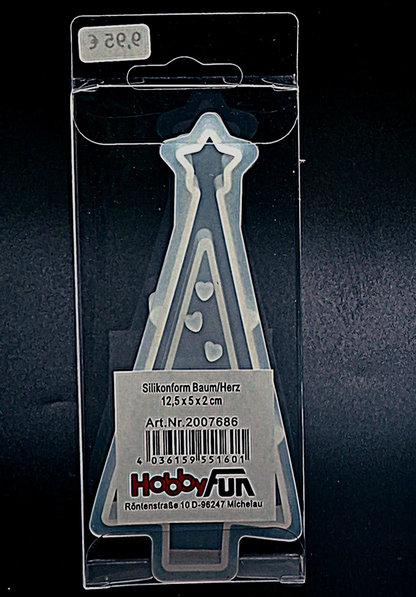 Silikon Gießform Baum/Herz, 12,5 x 5 x 2 cm - Produktbild