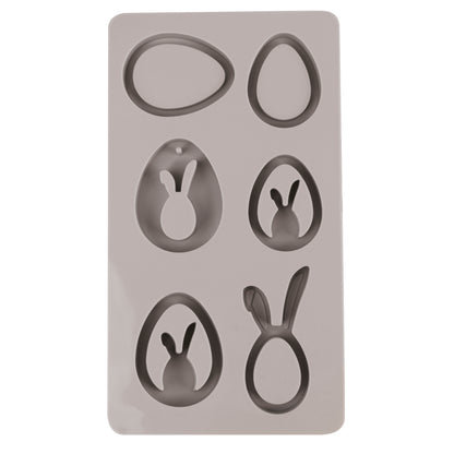 Silikon Gießform Eier + Hasen Anhänger  Produktbild