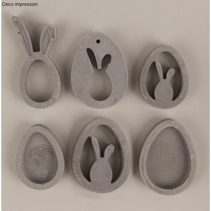 Silikon Gießform Eier + Hasen Anhänger  Produktbild