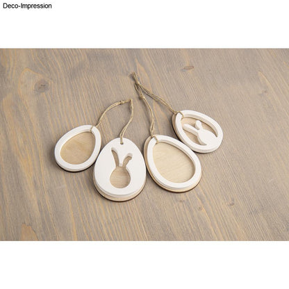 Silikon Gießform Eier & Hasen Anhänger – 6 Motive - Produktbild