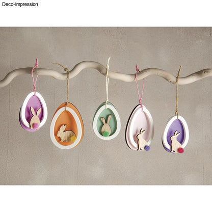 Silikon Gießform Eier & Hasen Anhänger – 6 Motive - Produktbild