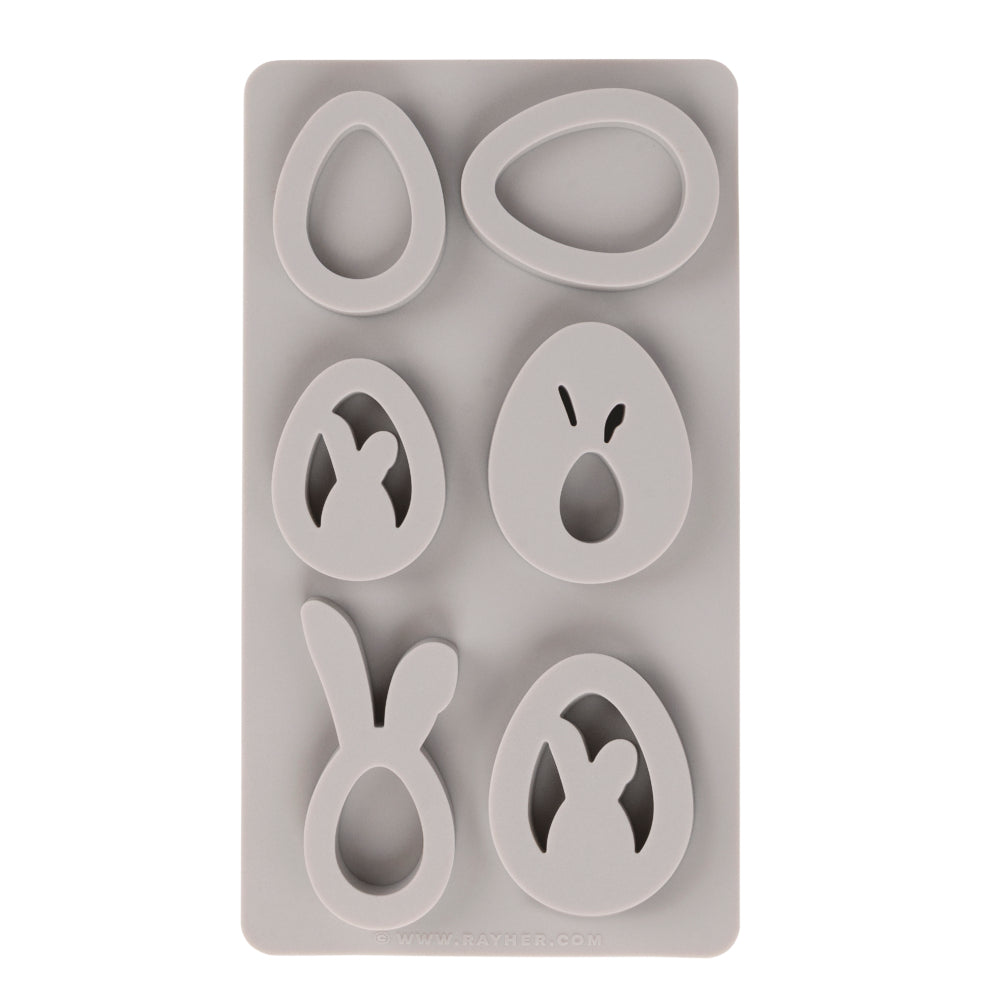 Silikon Gießform Eier & Hasen Anhänger – 6 Motive - Produktbild