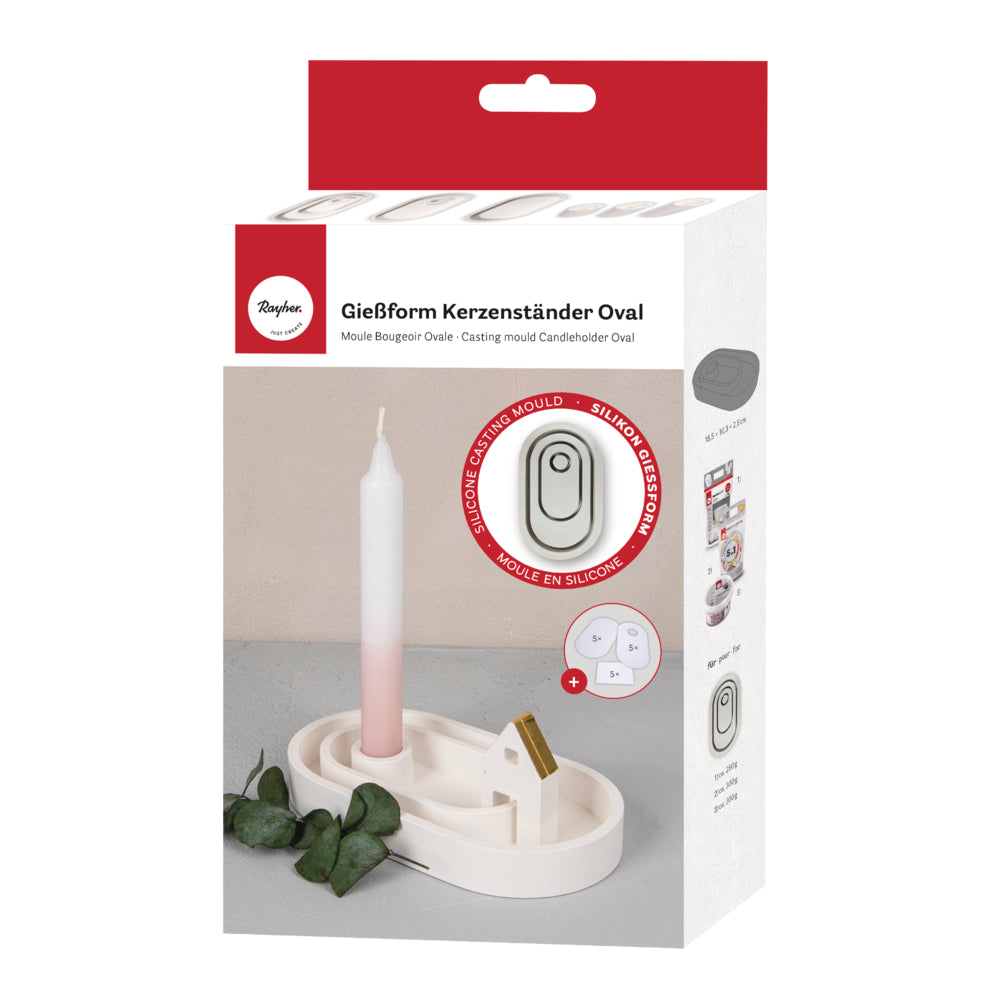 Silikon Gießform Kerzenständer Oval Produktbild