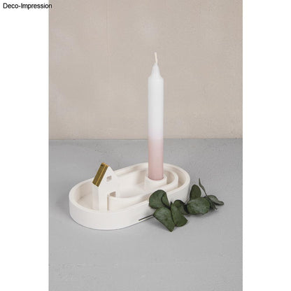 Silikon Gießform Kerzenständer Oval – inkl. 15 Schablonen - Produktbild