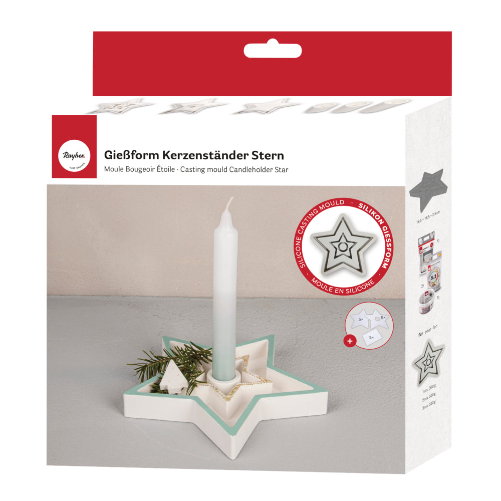 Silikon Gießform Kerzenständer Stern  Produktbild