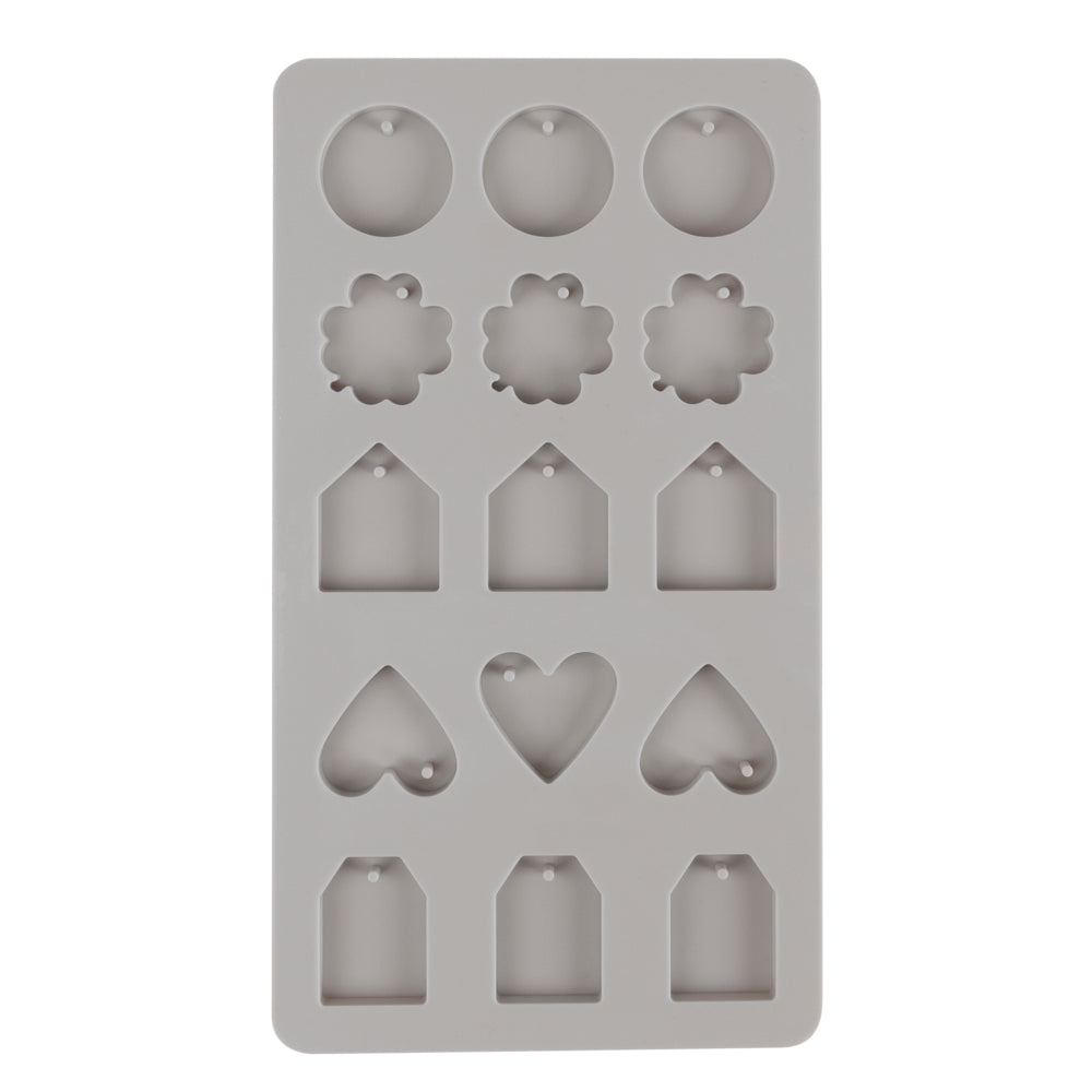 Silikon Gießform Mini-Anhänger – 5 Motive, 15 Formen - Produktbild