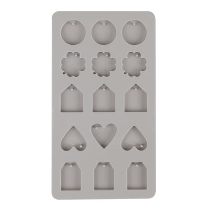 Silikon Gießform Mini-Anhänger – 5 Motive, 15 Formen - Produktbild