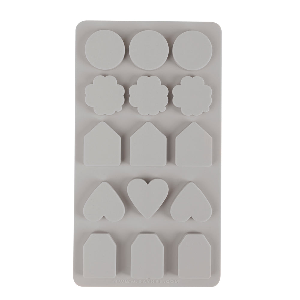 Silikon Gießform Mini-Anhänger – 5 Motive, 15 Formen - Produktbild