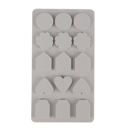 Silikon Gießform Mini-Anhänger – 5 Motive, 15 Formen - Produktbild