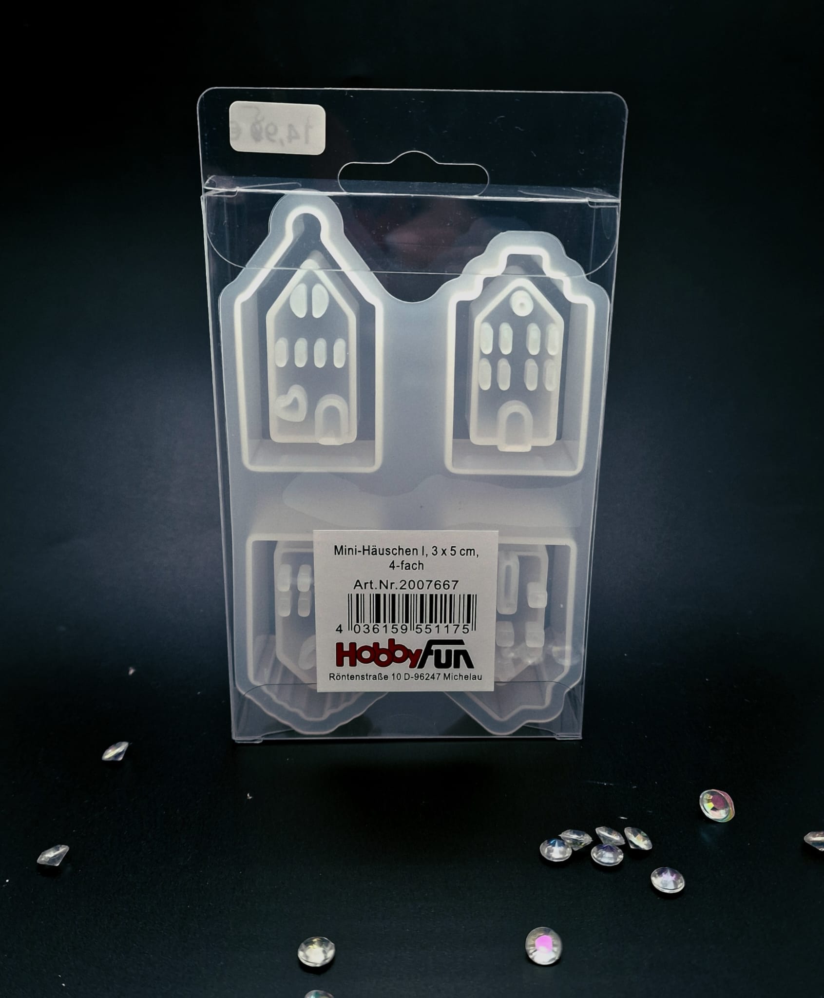 Silikon Gießform Mini-Häuschen I – 4 Motive - Produktbild