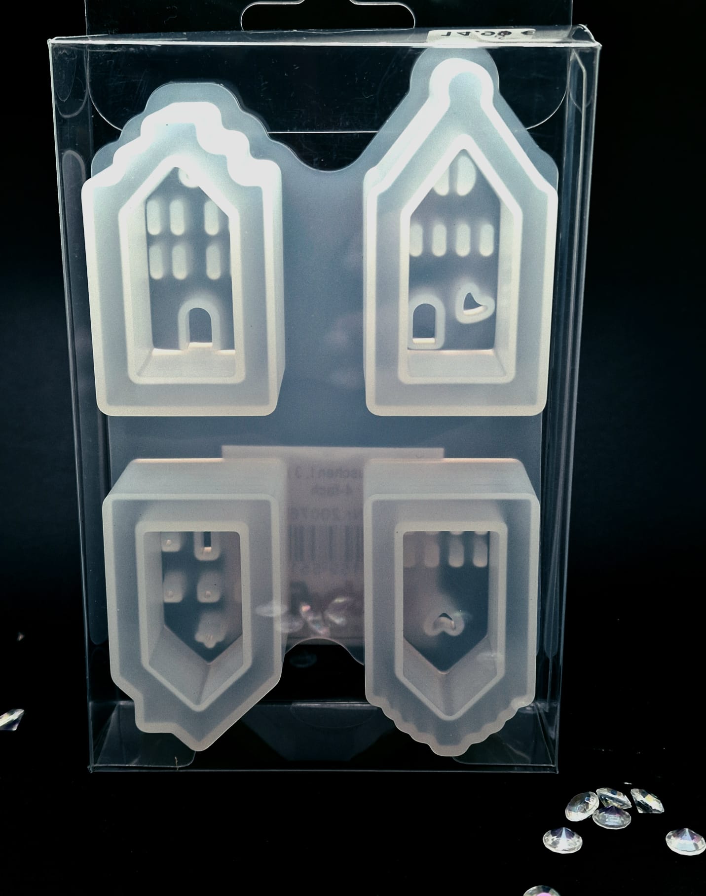 Silikon Gießform Mini-Häuschen I – 4 Motive - Produktbild