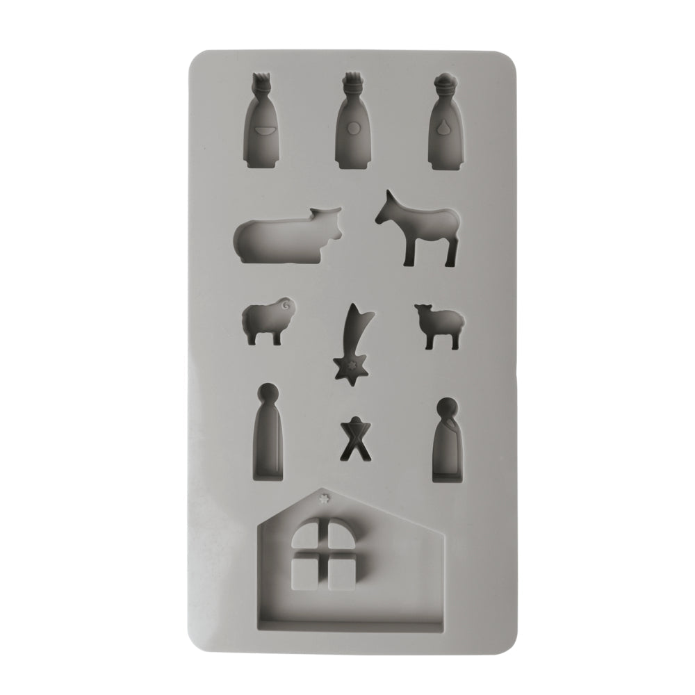 Silikon Gießform Mini Krippe – 12 Motive - Produktbild