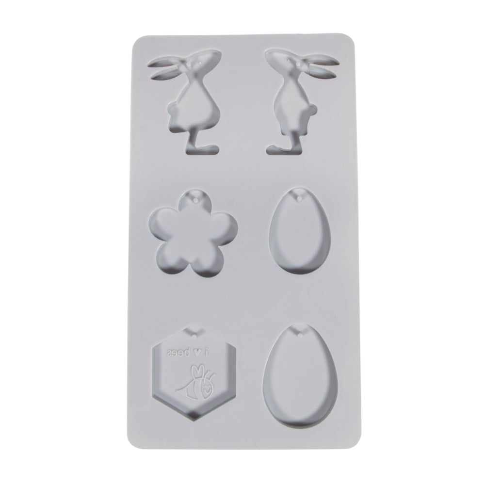 Silikon Gießform Osterfreunde & Biene – 6 Motive - Produktbild