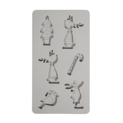 Silikon Gießform Rentierfreunde – 6 Motive - Produktbild