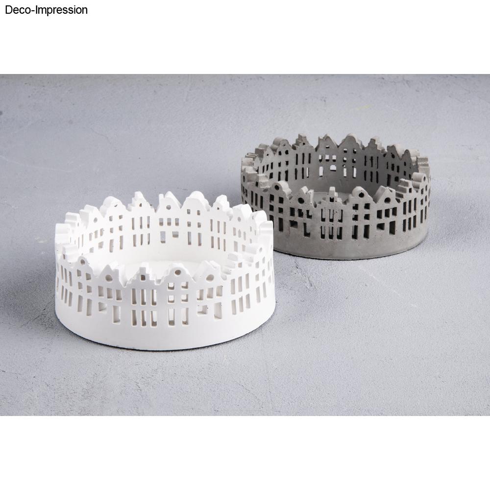 Silikon Gießform Schale Häuserrand, ø 13,2cm x H 5cm - Produktbild