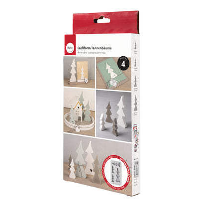 Silikon Gießform Tannenbäume, 4 Formen - Produktbild