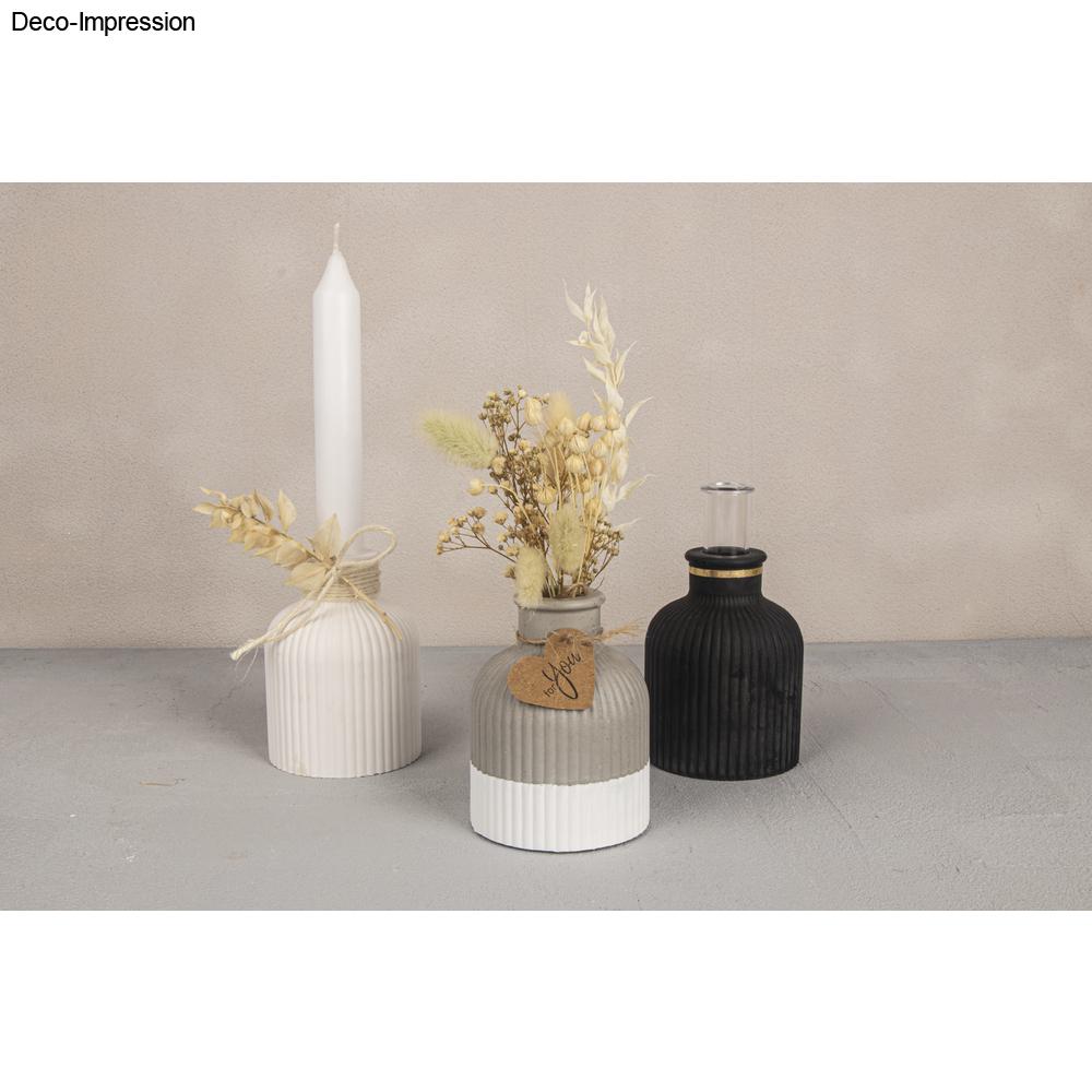 Silikon Gießform Vase fein geriffelt – inkl. Reagenzglas - Produktbild