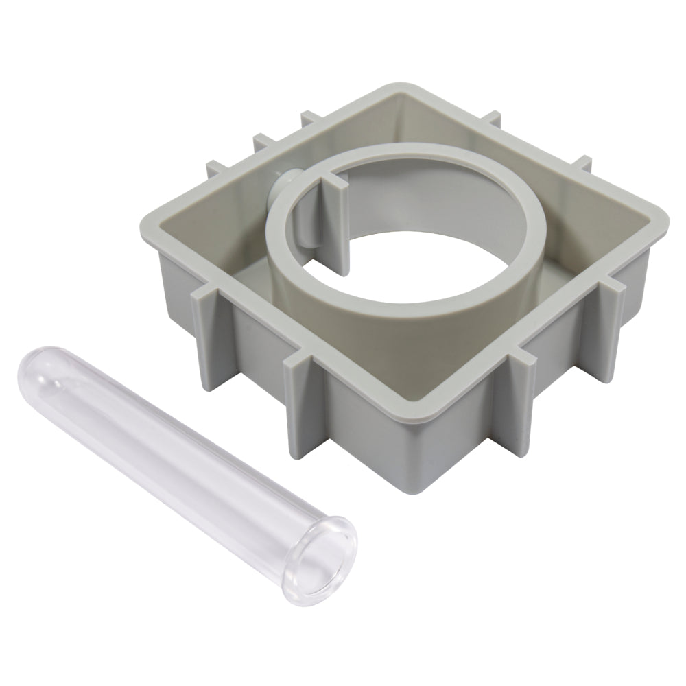 Silikon Gießform Vase Quadrat mit Kreis – inkl. Reagenzglas - Produktbild