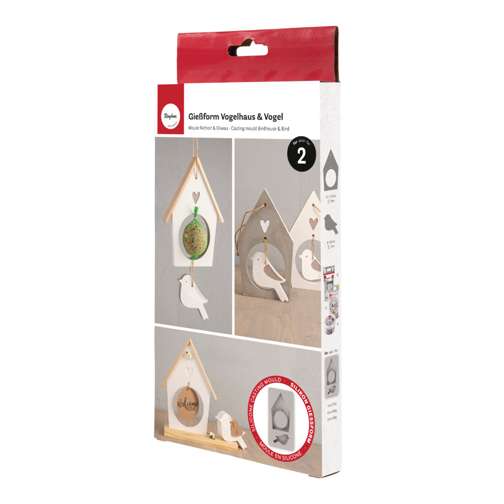 Silikon Gießform Vogelhaus + Vogel Produktbild