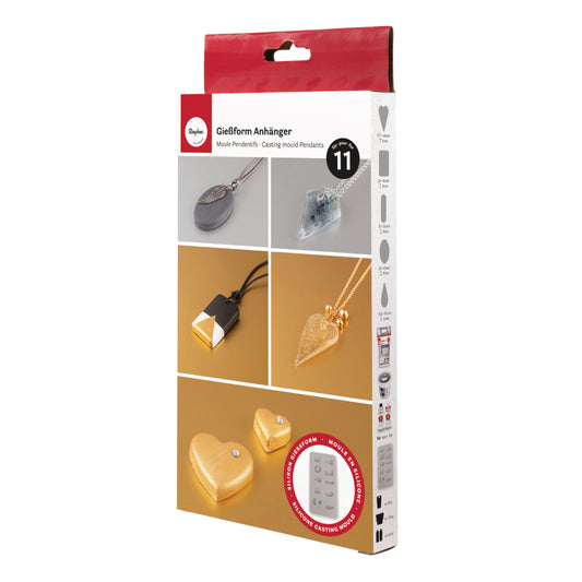 Silikon Gießformen Anhänger, 11 Formen - Produktbild