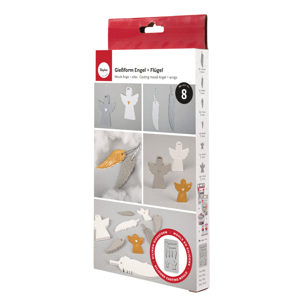 Silikon Gießformen Engel & Flügel – Set (8 Formen) - Produktbild