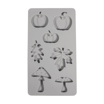 Silikon Gießformen Kürbis, Pilz & Blatt – 7 Motive - Produktbild