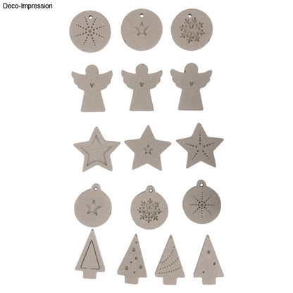 Silikon Gießformen Mini-Dekoformen Xmas – Set (16 Formen) - Produktbild