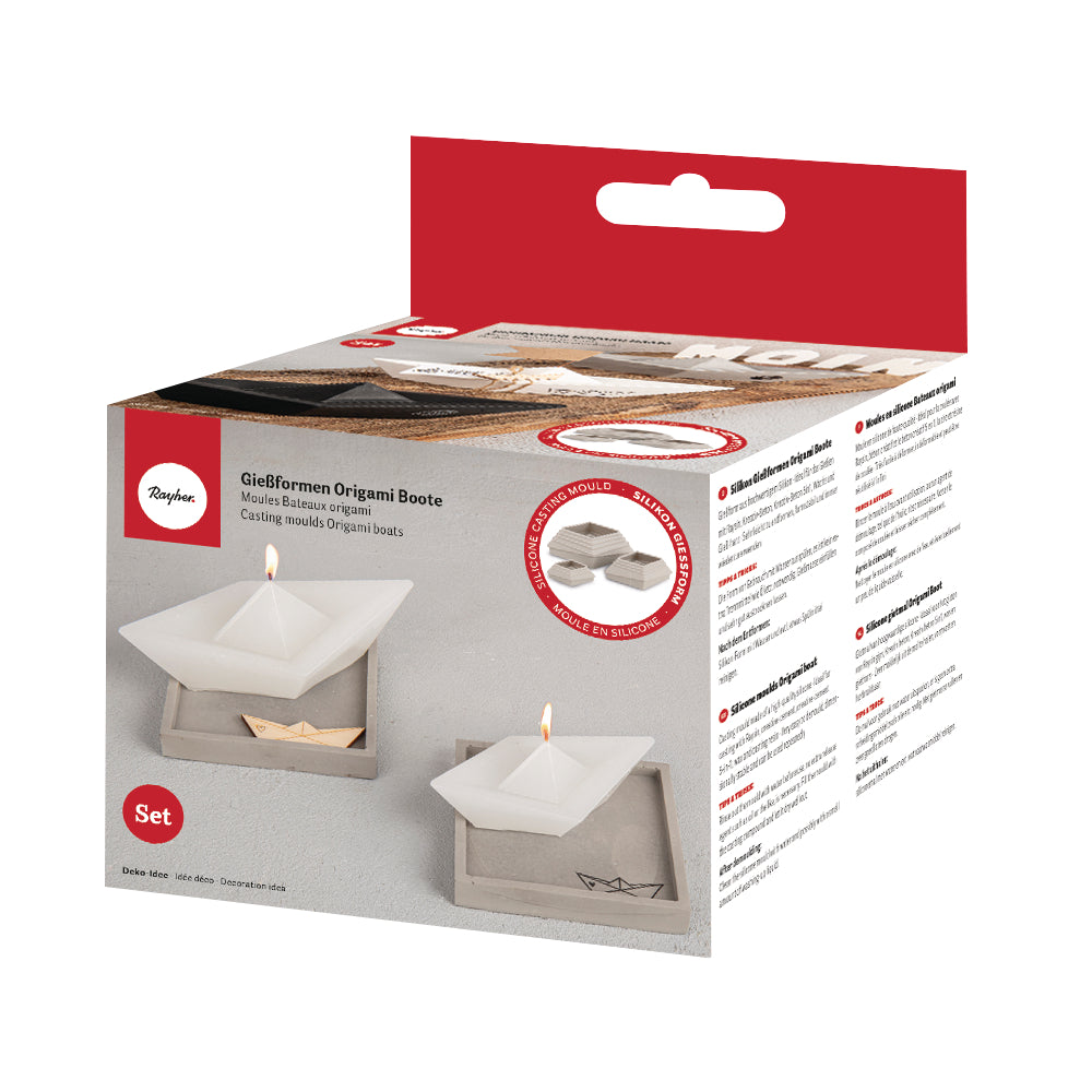 Silikon Gießformen Origami-Boote – Set (3 Formen) - Produktbild